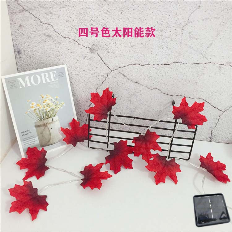 New Christmas LED light string pumpkin maple leaf light string battery box solar Halloween decoration light string