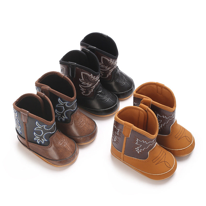 Baby boots cute high quality soft PU non-slip sole spring and autumn fashion 0-1 year old newborn walking
