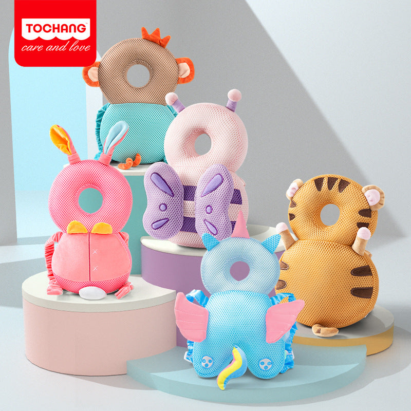 Baby headrest spring and autumn breathable plush headrest anti-fall baby protection pad toddler cap wholesale