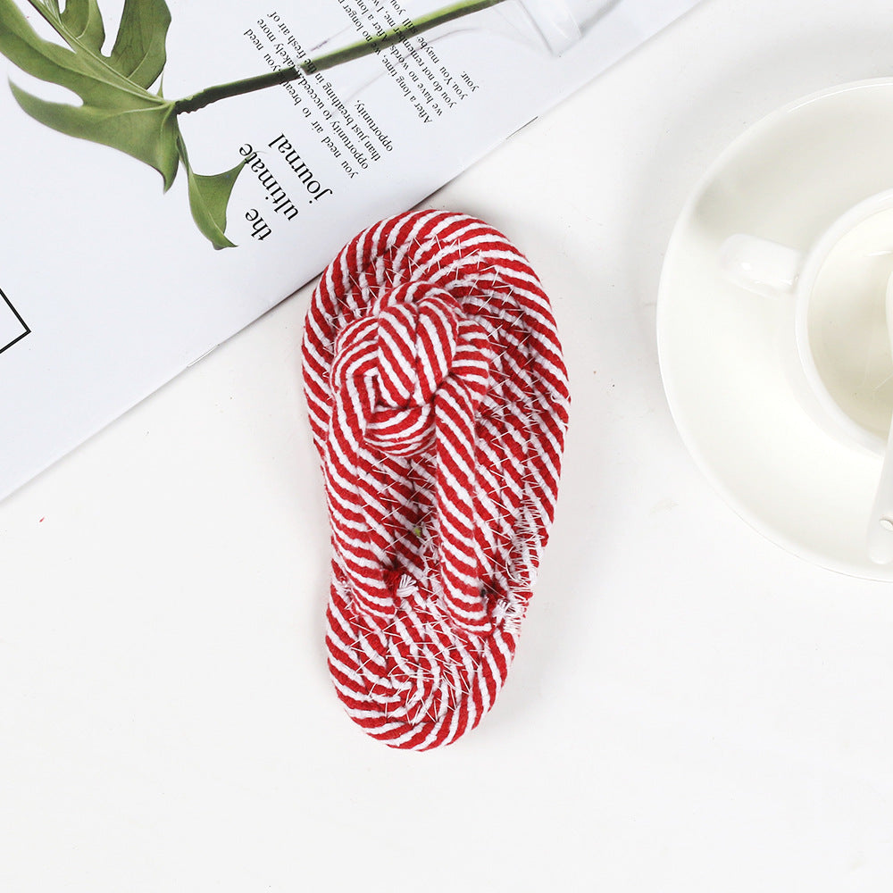 Pet Toys Manufacturer Pet Multicolor Cotton Rope Slipper Toy Teddy Bichon Frise Teething Dog Toy Wholesale