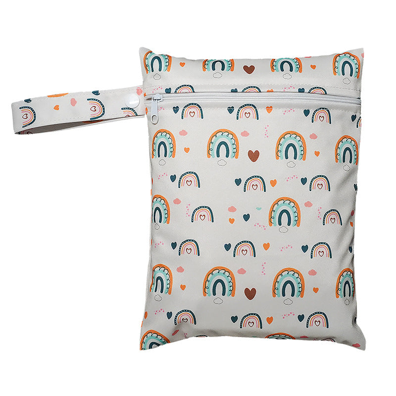 Cross-border printed storage bag for going out baby diaper storage bag ins style stroller hanging bag large capacity wetbag