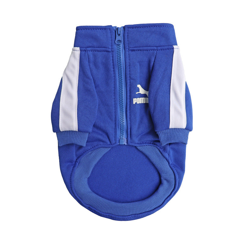 Pet zipper clothes casual trendy brand sweater autumn and winter thin fleece sportswear Teddy Pomeranian clothes wholesale