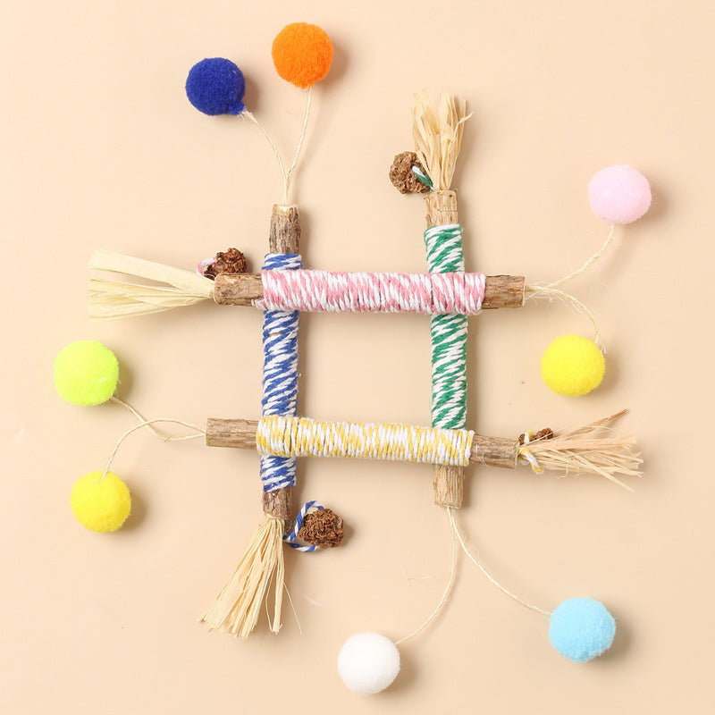 New product molar wood Tianjiao feather cat teaser stick insect gall fruit with bell cat toy self-entertainment pet supplies