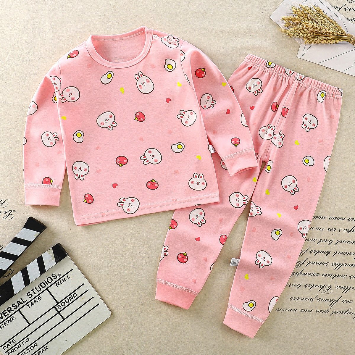 Children's underwear set cotton pajamas girls baby long johns cotton boys home clothes children's clothing wholesale