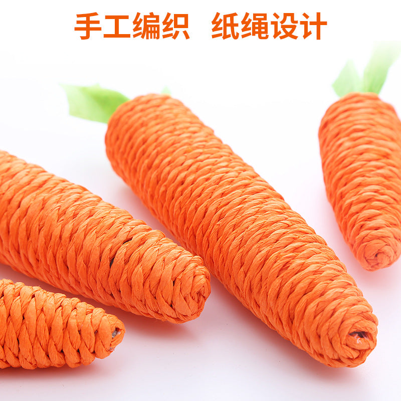 Pet cat toy cute paper rope carrot chewing toy teasing cat pet supplies factory spot wholesale cross-border