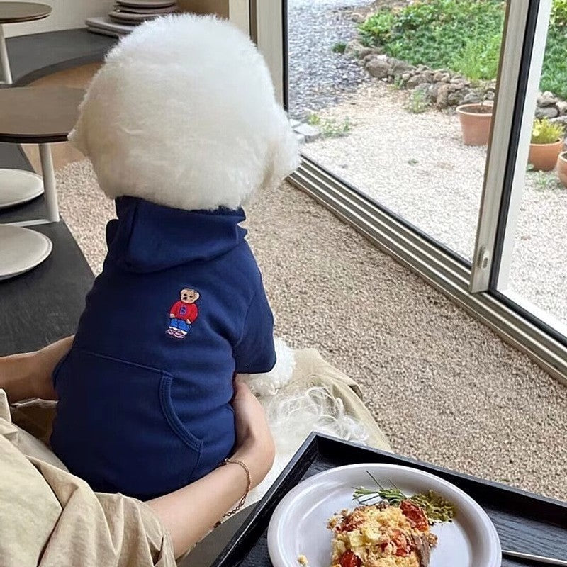 Autumn and winter dog clothes cartoon bear shoulder bag sweatshirt Teddy bear panda universal thin pet clothing