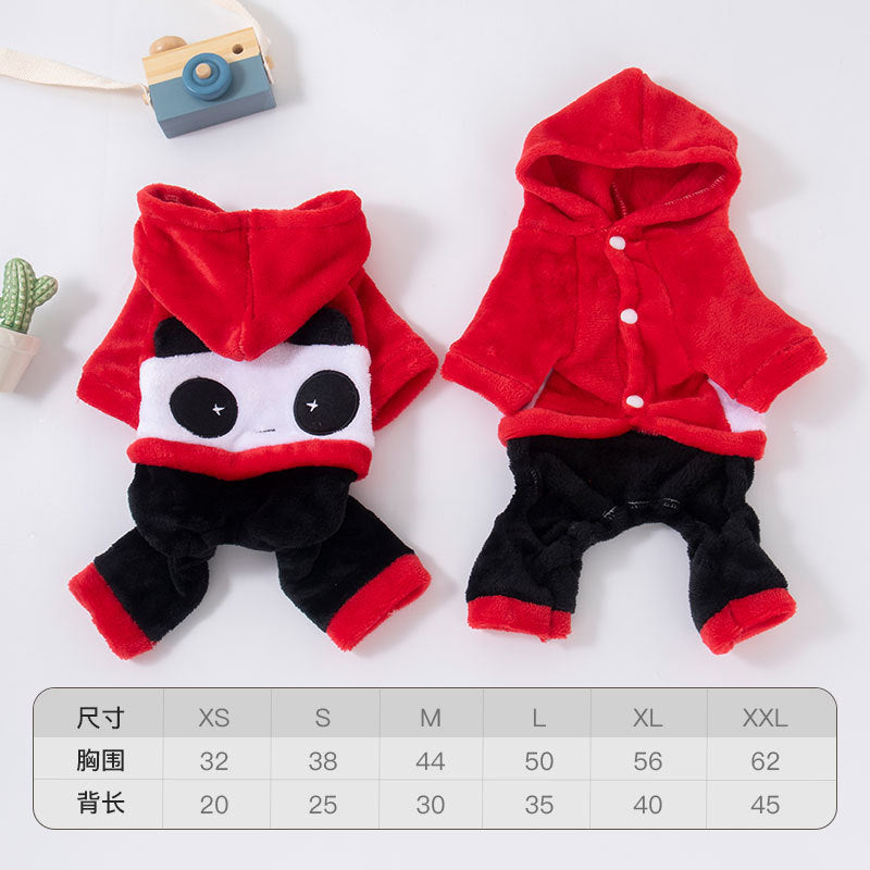 Autumn and winter dog clothes warm thick coral fleece puppy transformation clothes teddy corgi cat pet clothing wholesale