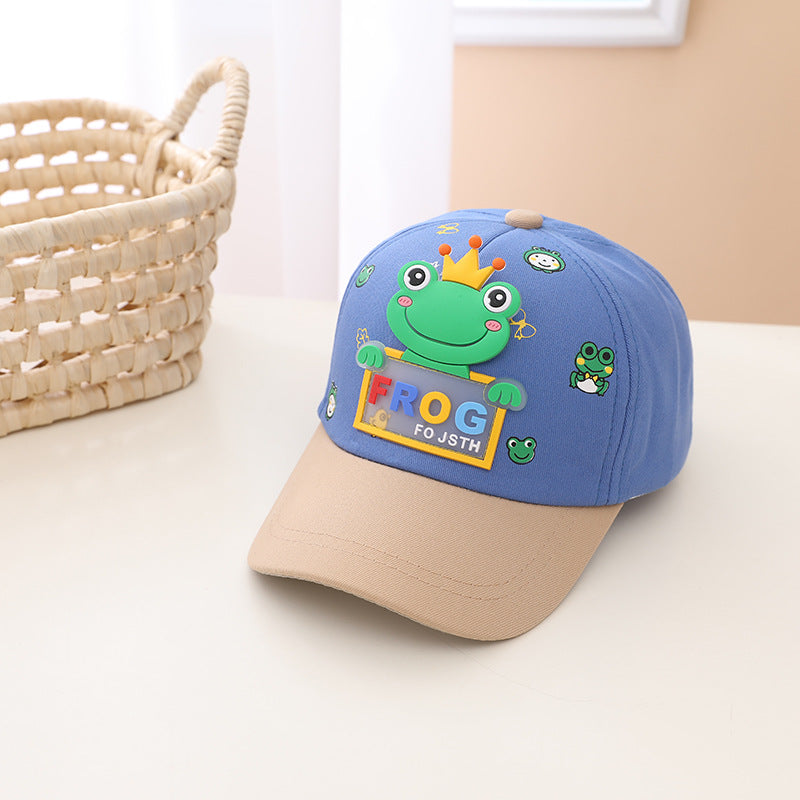 Children's hat spring and autumn thin cartoon duckbill cap boys and girls baseball cap sunshade baby sun protection hat cute