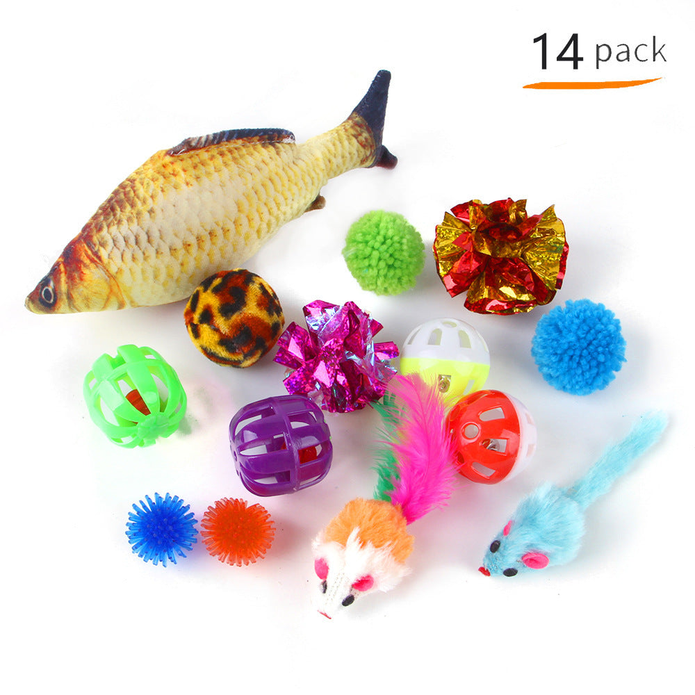 Summary of pet cat toy set 21 pieces cat channel cat teaser plush mouse Amazon combination toy