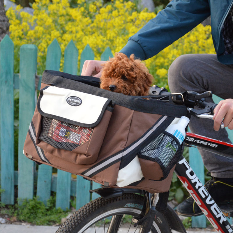 Pet bicycle bag for going out, travel basket, cat and dog backpack, bicycle, poodle, cycling and camping stand