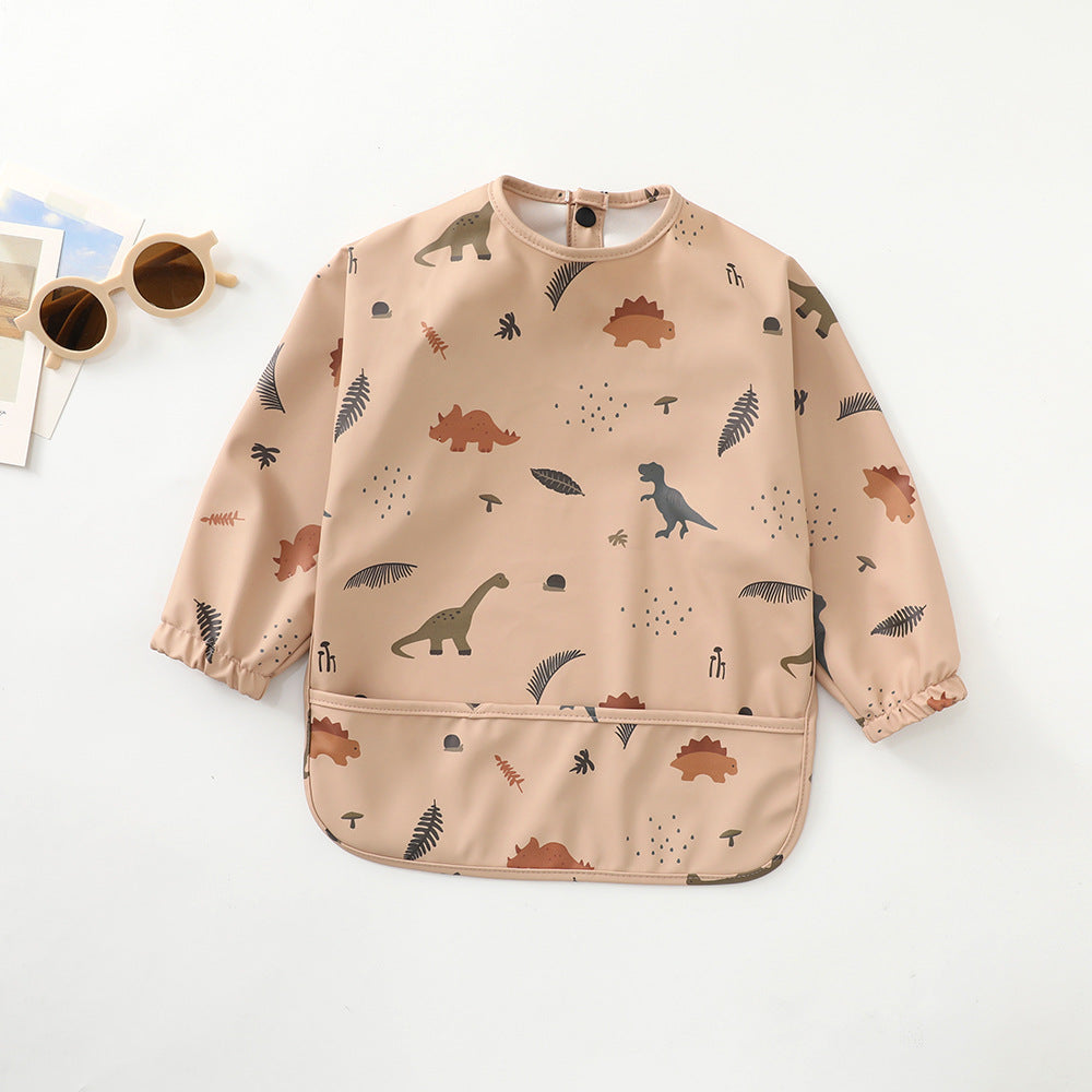 Danish children's waterproof anti-clothing bib baby eating bib super soft waterproof baby rice pocket anti-dirty feeding