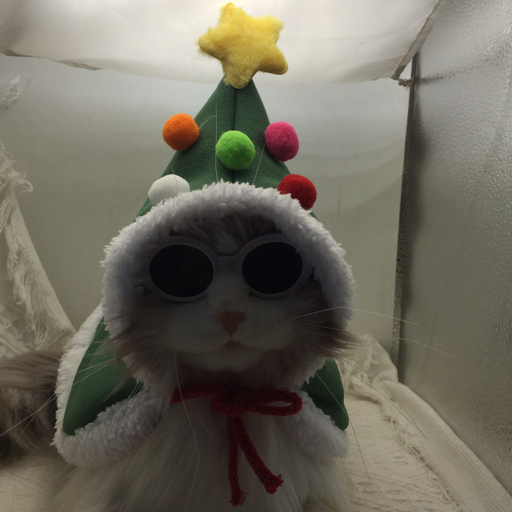 Cat New Year's Christmas clothes cloak cloak pet puppy hat Teddy bear elk Christmas tree autumn and winter