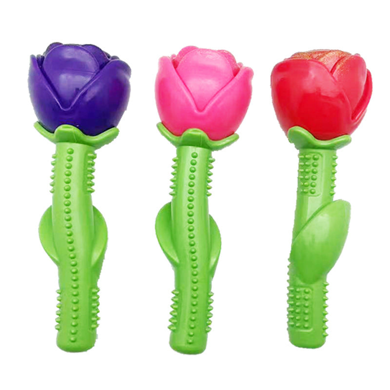 Pet dog rose tooth cleaning stick floating water toy interactive artifact bite-resistant elastic corgi French bulldog golden retriever