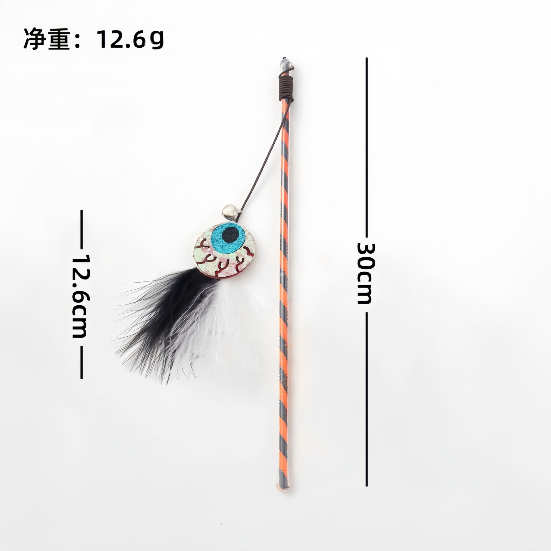 Cross-border new Halloween cat toys new cat teaser pumpkin ghost feather bell plastic cat toy manufacturer