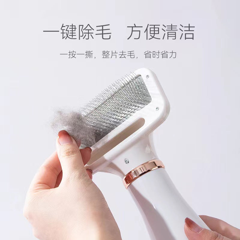 Pet hair dryer 2 in 1 cat and dog hair dryer electric cleaning and grooming pet comb hot air comb spot wholesale