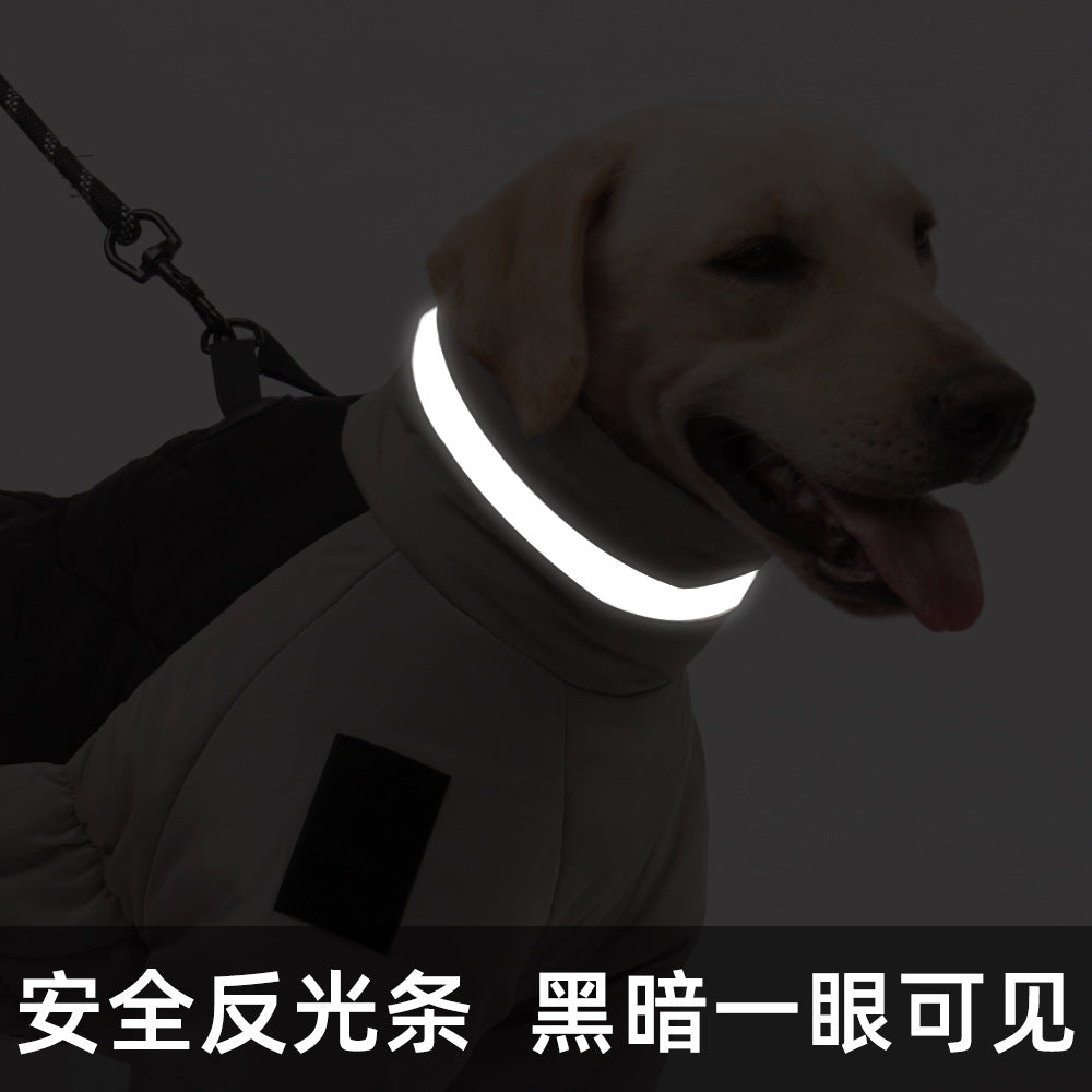 Autumn and winter new big dog clothes reflective warm dog down jacket winter dog pet clothes plus cotton waterproof wholesale