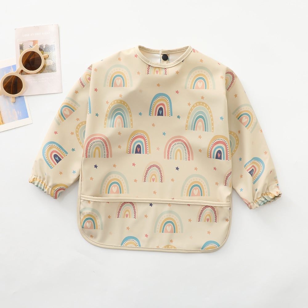 Danish children's waterproof anti-clothing bib baby eating bib super soft waterproof baby rice pocket anti-dirty feeding