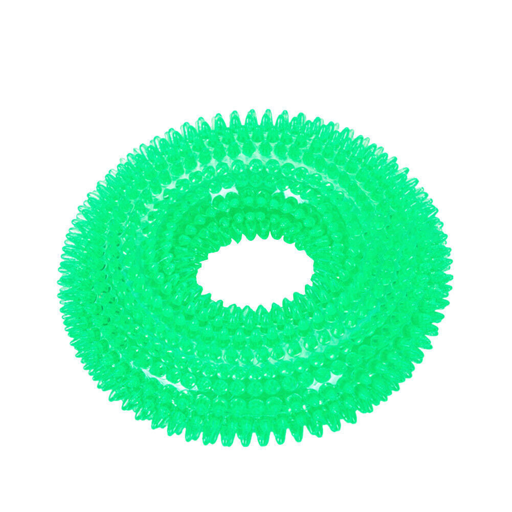 Pet dog toy ball thorn ring bite-resistant grinding teeth gripper makes sound dog donut pet sound thorn ball