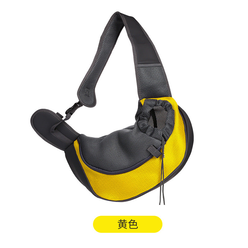 Exposed crossbody pet bag for going out portable bag for dogs chest pet crossbody bag backpack breathable pet shoulder bag