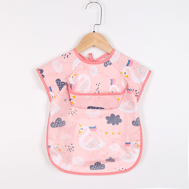 Children's pure cotton coveralls spring and summer short-sleeved and long-sleeved aprons baby A-type bibs 1-3 years old thin baby bibs