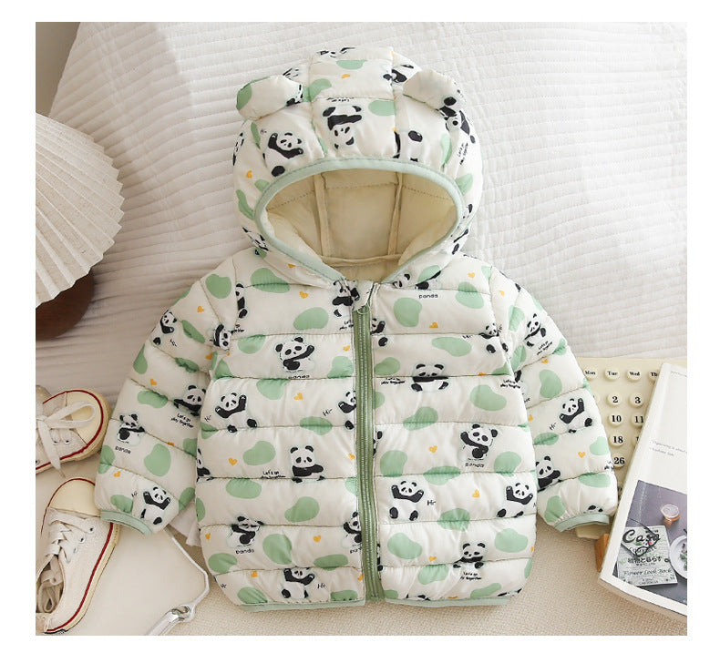 Foreign trade 2025 autumn and winter new cartoon children's down cotton jackets for boys and girls medium and large children's light baby jackets