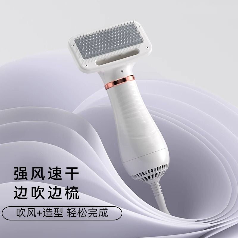Pet hair dryer 2 in 1 cat and dog hair dryer electric cleaning and grooming pet comb hot air comb spot wholesale