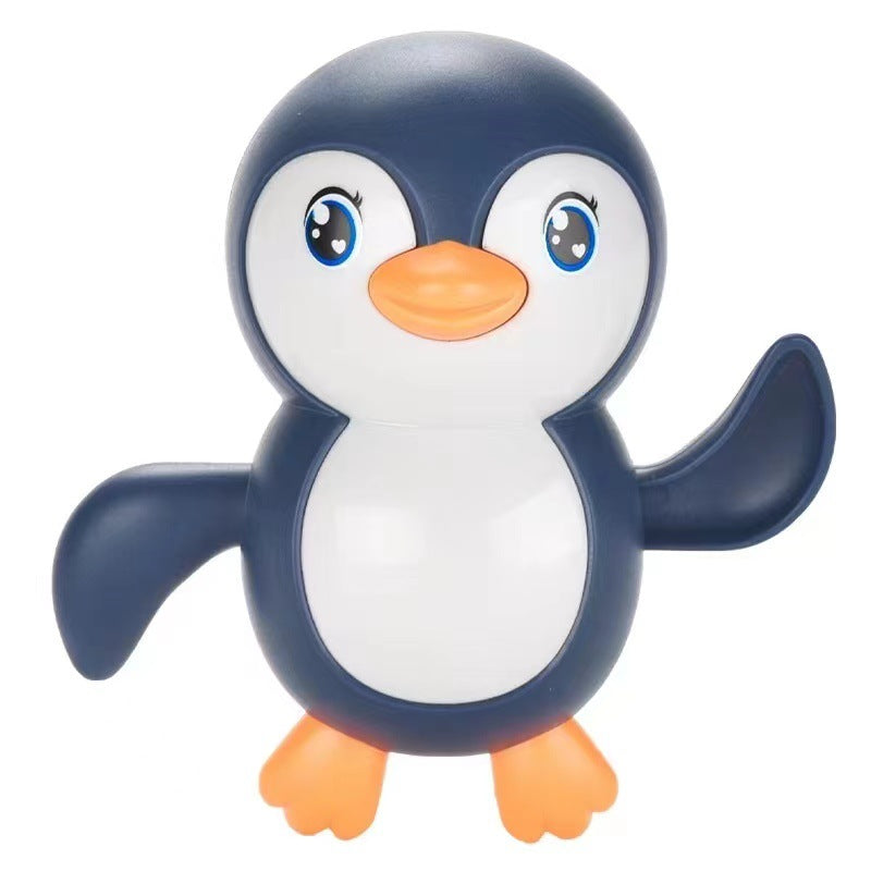 Douyin hot selling children's bathroom water swimming little penguin crab chain cool swim baby bath water toys