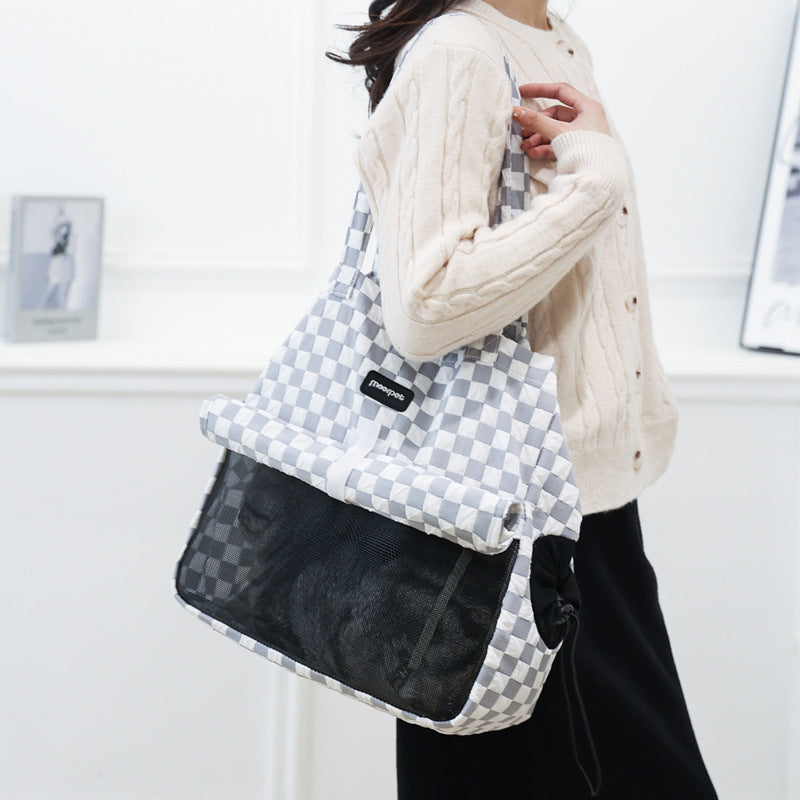 Cross-border cat bag portable hand-held pet bag out of one shoulder breathable cat backpack can reveal the head cat bag pet handbag