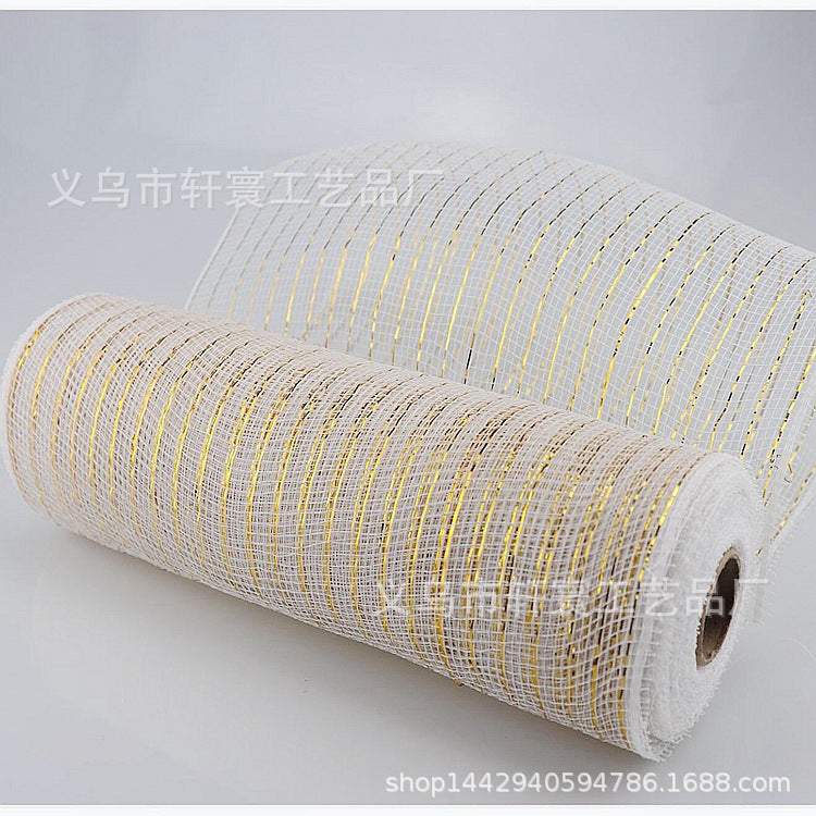 Flower packaging network Amazon Christmas ribbons mesh plastic multiple gold wire mesh Halloween Easter