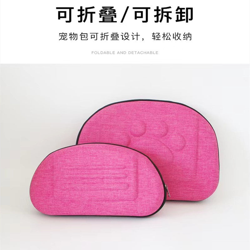 Messenger pet bag breathable foldable pet backpack large capacity two small cat bags outing portable bag in stock