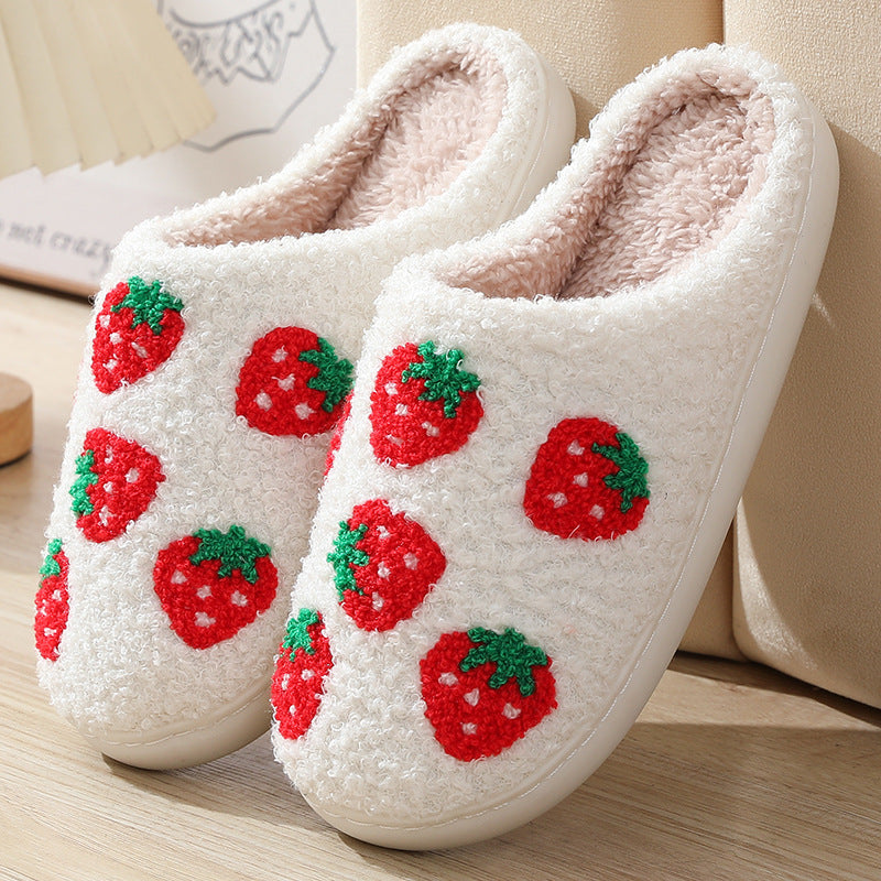 Halloween cross-border mushroom hot sale winter peach heart cotton slippers women wholesale indoor home rainbow plush warm slippers