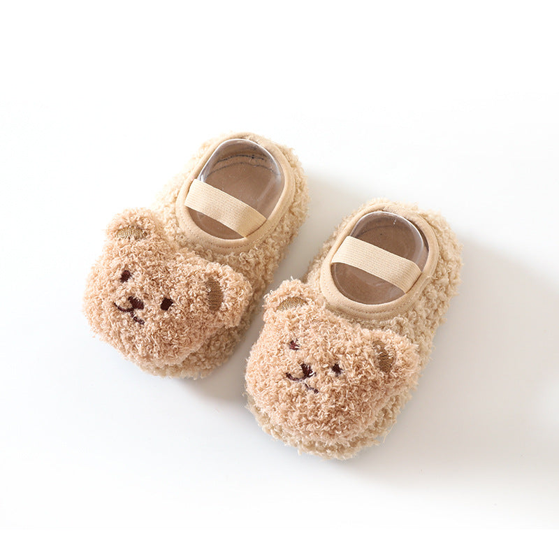 Floor Socks Baby Infant Shoes Autumn and Winter Children Boys Plus Velvet Thick Non-slip Soft Sole Toddler Home Cotton Newborn