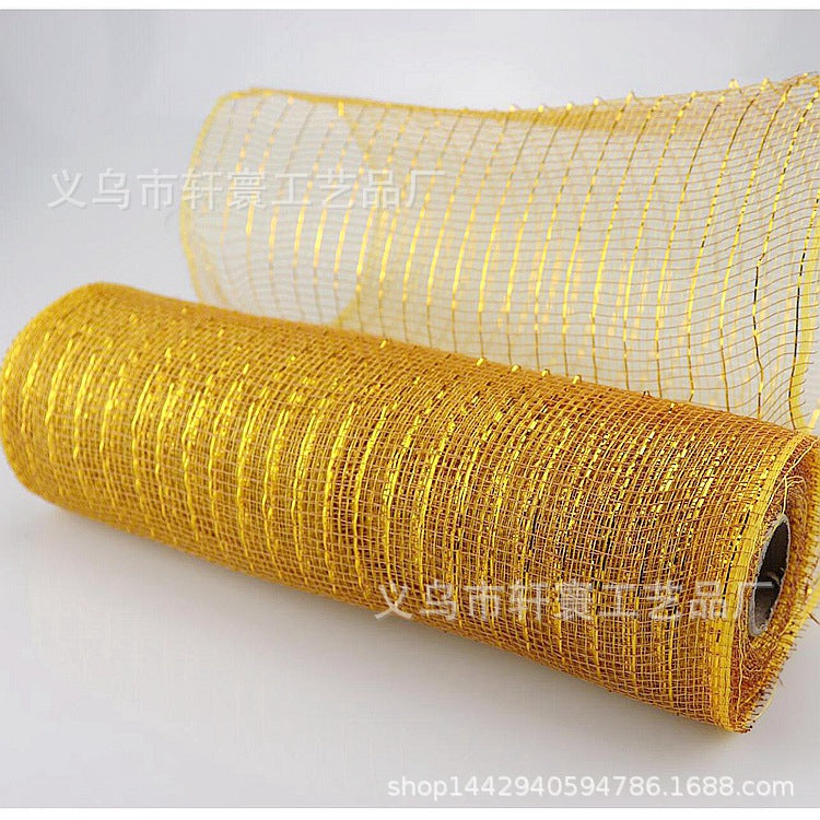 Flower packaging network Amazon Christmas ribbons mesh plastic multiple gold wire mesh Halloween Easter