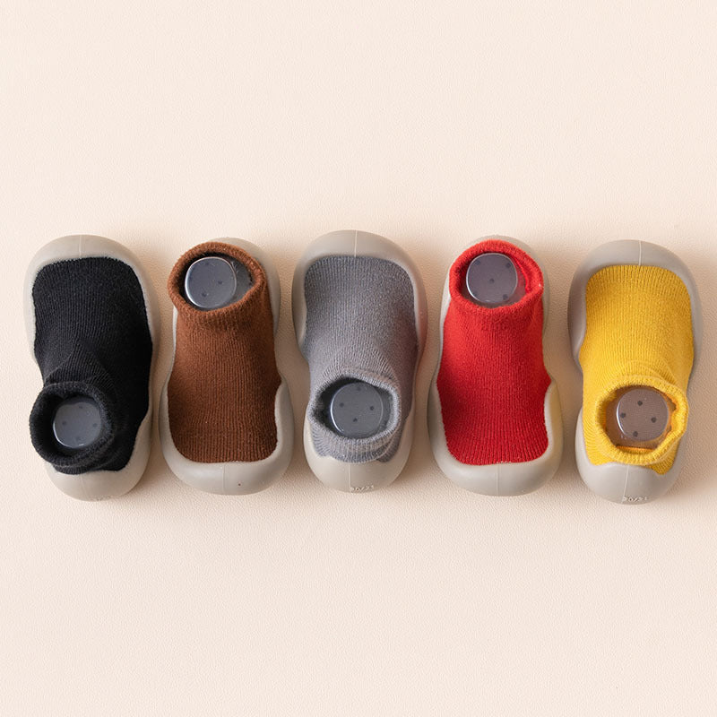 2024 Spring New Children's Toddler Shoes Solid Color Baby Floor Socks Shoes Combed Cotton Soft Sole Indoor Socks Shoes