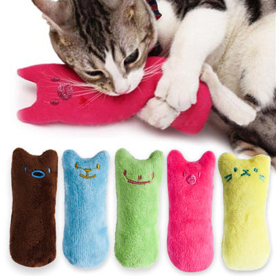 Cat Toys Pet Plush Catnip Toy Expression Thumb Toy With Sound Paper Bite-resistant Teething Cat Toy