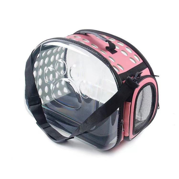 Messenger pet bag breathable foldable pet backpack large capacity two small cat bags outing portable bag in stock