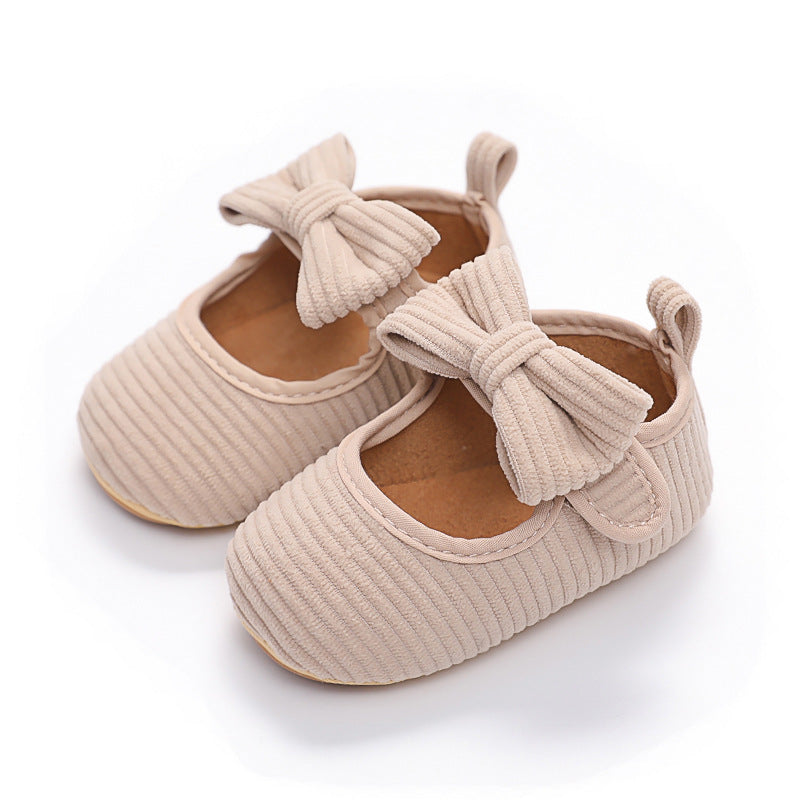 2022 new spring cross-border best-selling baby shoes bowknot rubber sole non-slip toddler shoes princess shoes dropshipping