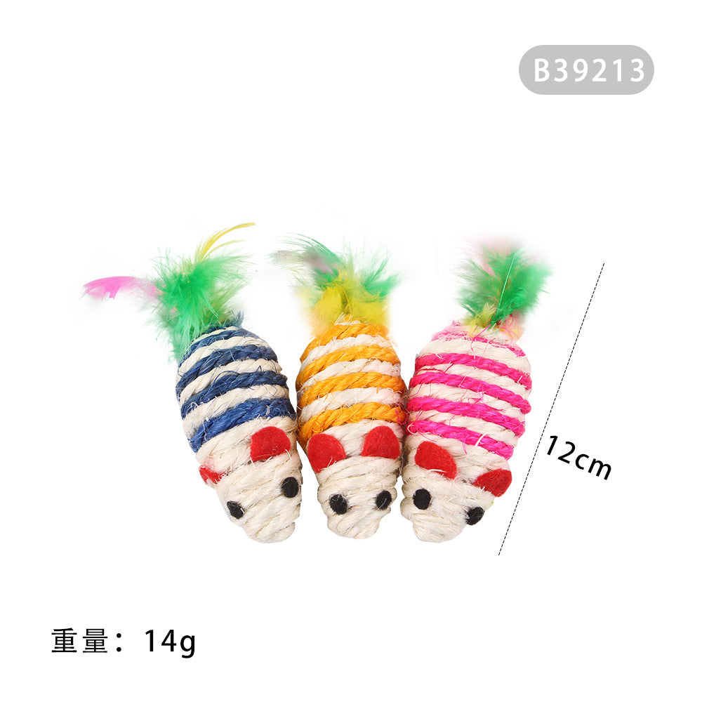 Summary of cat toy combination accessories Plastic bell ball flower drum rainbow ball feather mouse pet cat toy