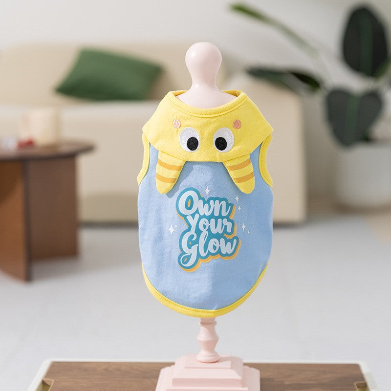 Three-dimensional small flower traction sling spring and summer thin dog clothes Teddy Yorkshire terrier small puppy pet clothes