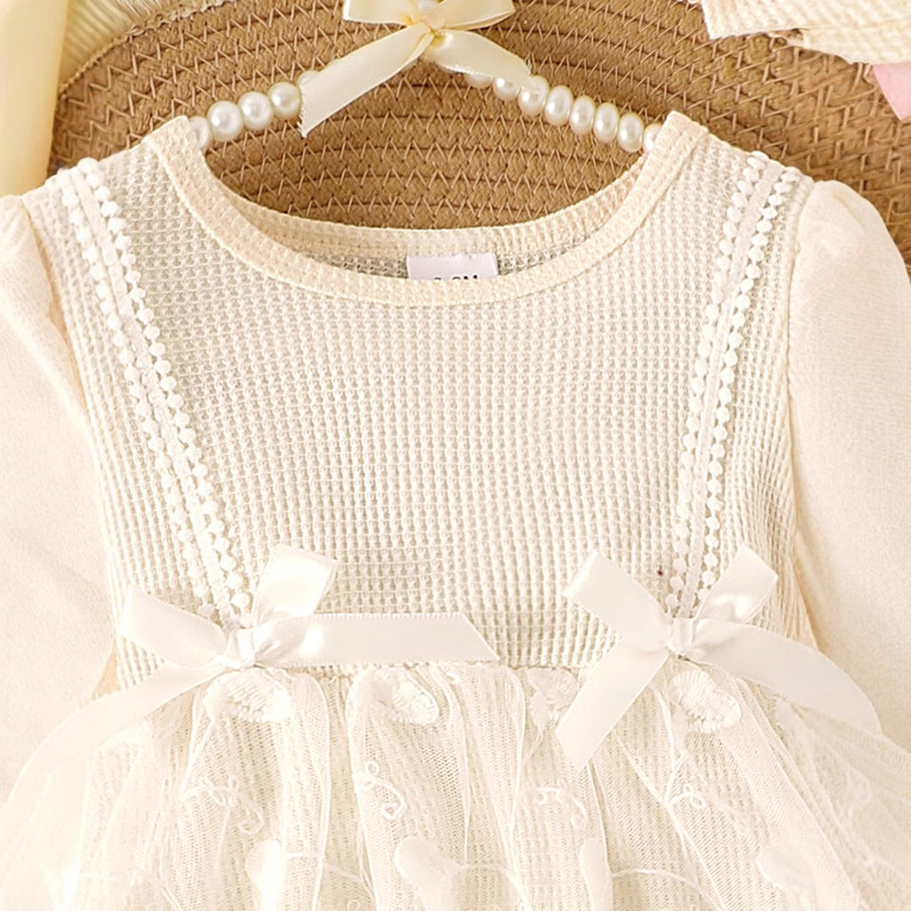 Amazon foreign trade baby suit European and American style summer puff sleeve splicing mesh bag fart romper foot socks headband