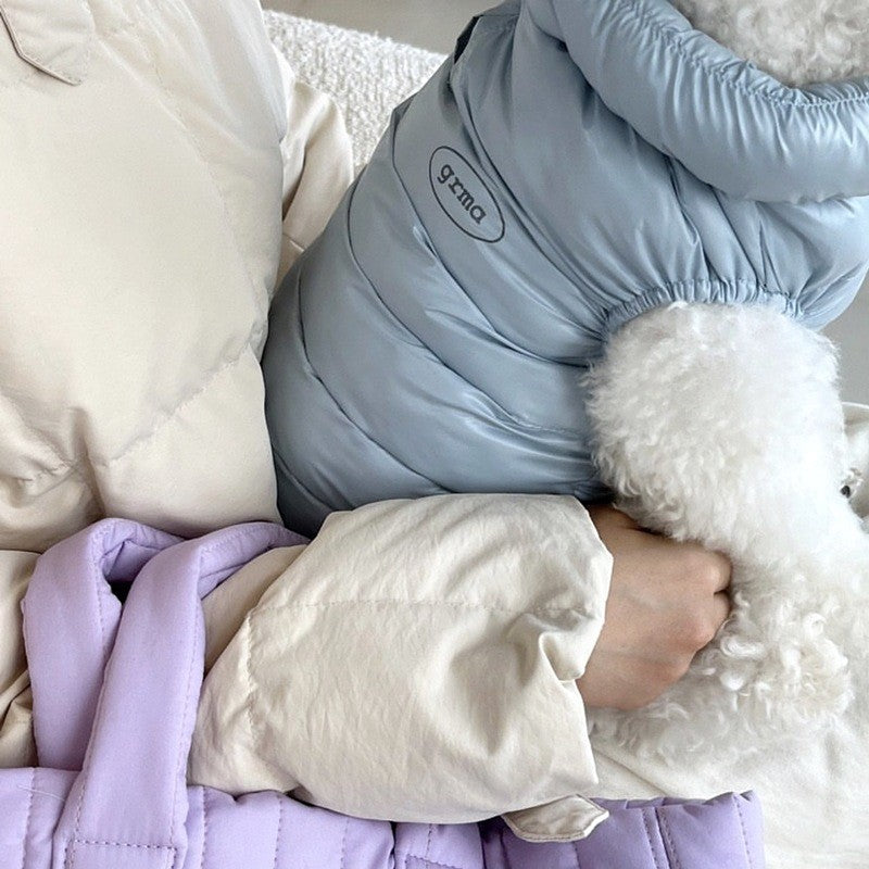 Thickened autumn and winter puppy dog clothes vest Teddy Bichon small dog can be pulled warm cat pet clothing