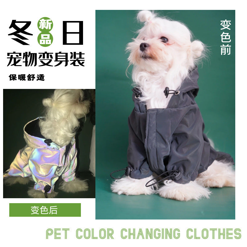 Cross-border dog clothes winter cotton clothes thick warm reflective clothes waterproof small medium and large dog pet clothes