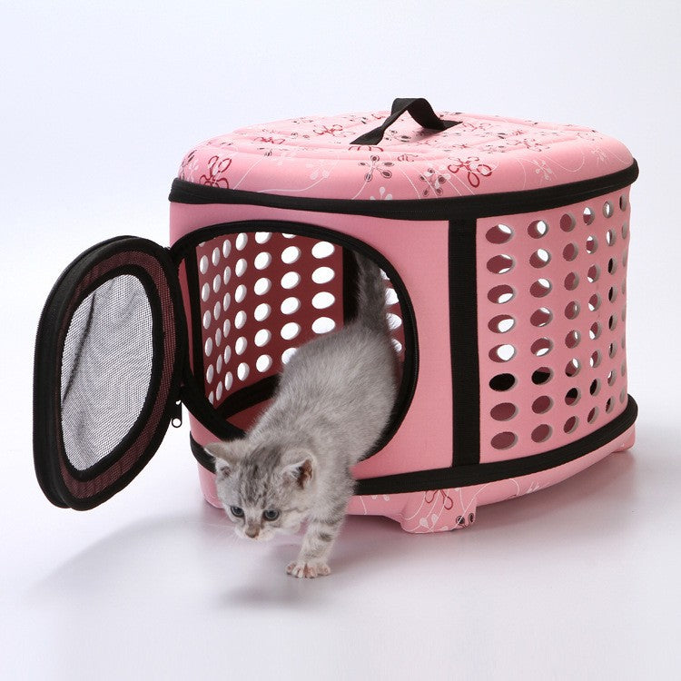 Cross-border popular EVA pet bag, foldable and portable, car-mounted pet bag, hand-held crossbody cat and dog bag