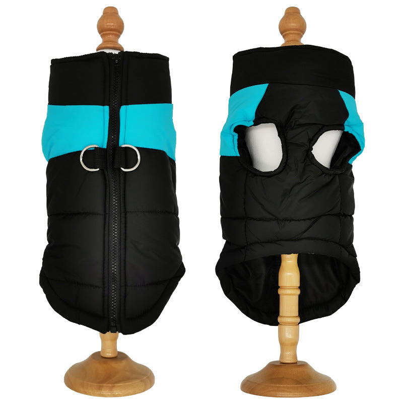 Cross-border dog jackets golden retriever autumn and winter clothes for medium and large dogs thickened pet cotton clothes waterproof warm ski clothes factory