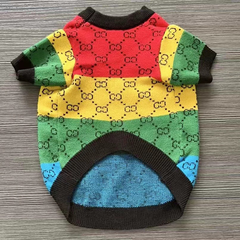 Autumn and winter trendy new knitted pet sweaters cross-border hot-selling cats and dogs warm and comfortable clothes Teddy clothing