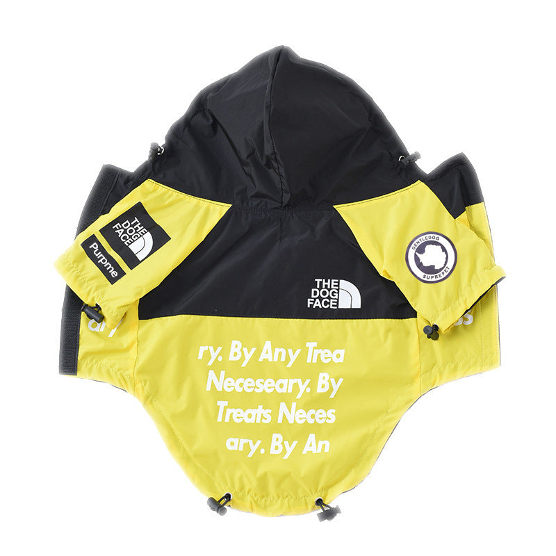 Dog North Face Jacket Windproof and Rainproof Polyester Warm Dog North Face Raincoat Dog Pet Clothes