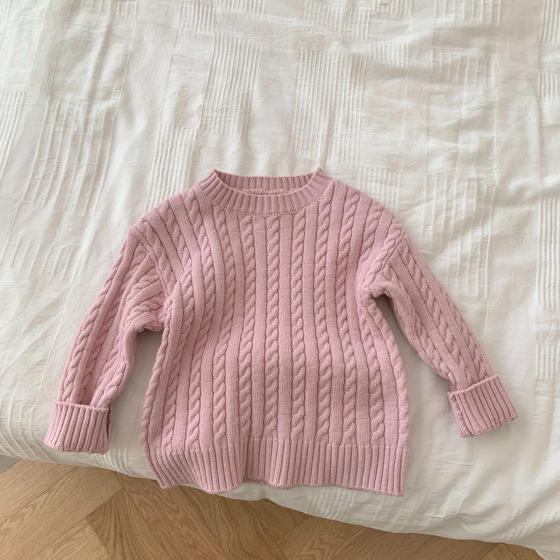 Children's twisted sweater 0-6 years old autumn Korean children's clothing girls solid color autumn clothing tops baby clothes trendy CY887