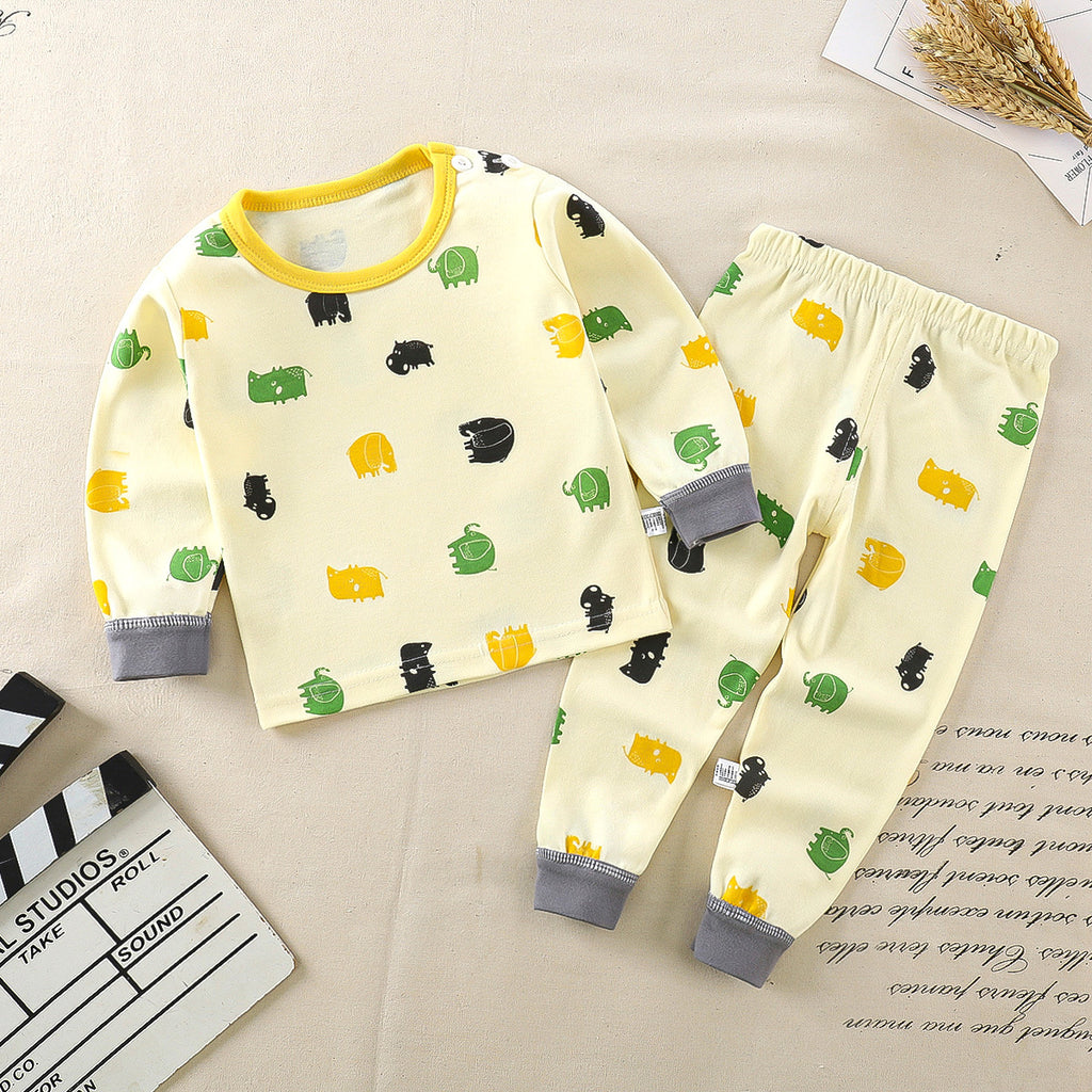 Children's underwear set cotton pajamas girls baby long johns cotton boys home clothes children's clothing wholesale