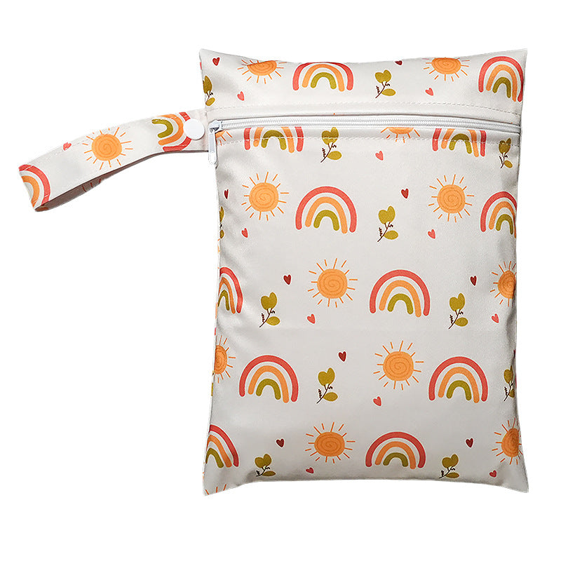 Cross-border printed storage bag for going out baby diaper storage bag ins style stroller hanging bag large capacity wetbag