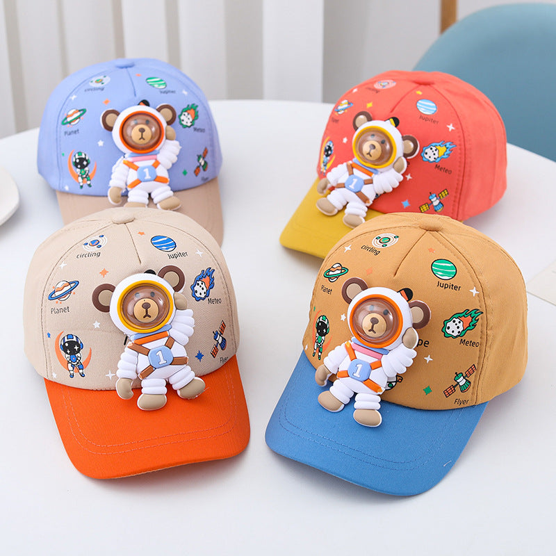 Children's hat spring and autumn thin cartoon duckbill cap boys and girls baseball cap sunshade baby sun protection hat cute